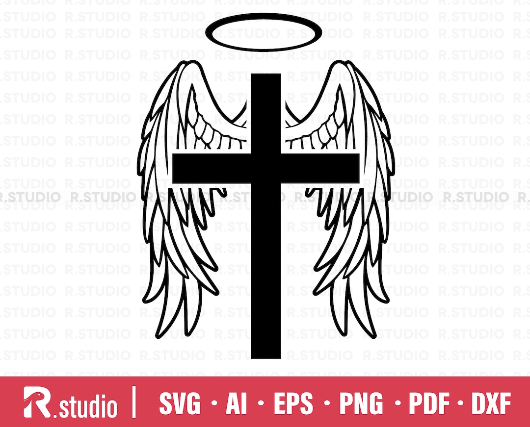 Cross With Wings SVG/ Cross Svg/ Wings Svg/ Holy Day Svg/ Cross Clipart/ Cut File/ Cricut/ Cross