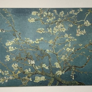 Framed Almond Blossom Reproduction Decor with Wall Mounts for art lovers kids teenagers and adults