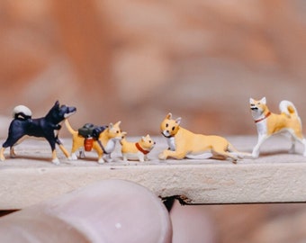1/87 | 1/64 Scale Miniature Figure Dog Breeds Set | Puppy | Small Dog | Big Dog | Popular Dog for Diorama | Small Statue | Small Figurine
