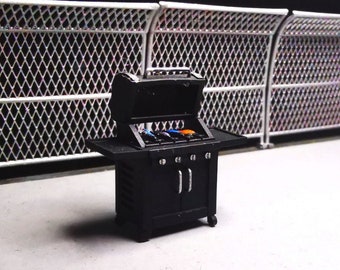 1:64 BBQ Grill Miniature Figure Diorama