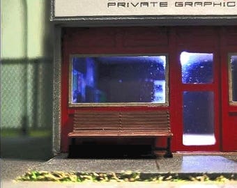 1:64 Wooden Long Bench Miniature Figure Diorama