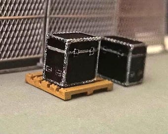 1:64 Gig Box | Black Box | Black Chest | Black Storage Miniature Figure Diorama