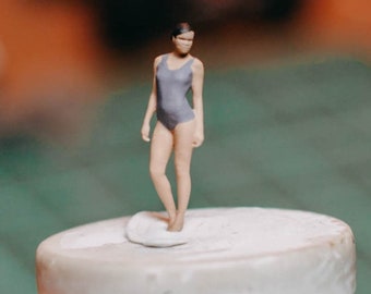 Woman in Swimsuit | Swimming Ladies 1:64 Miniature Figure Diorama