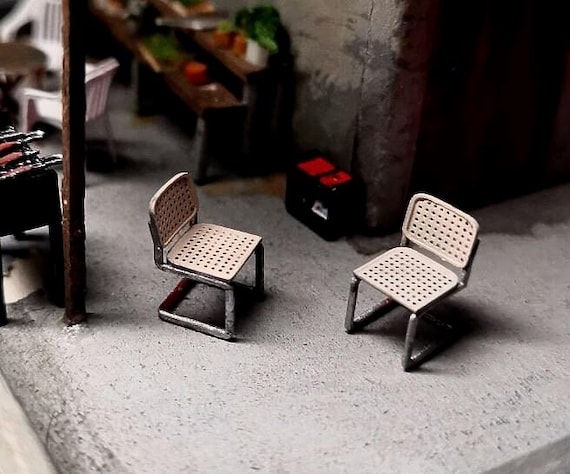 * vintage miniature ❀ 編み目がステキ * チェア 1:64 クラシックチェア | ヴィンテージチェア | レトロチェア