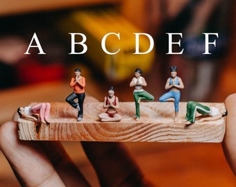 Woman Doing Yoga Workout | Stretching | Working Out | Fit Woman | Gym Woman | Zumba Woman | Pilates Woman 1:64 Miniature Figure Diorama
