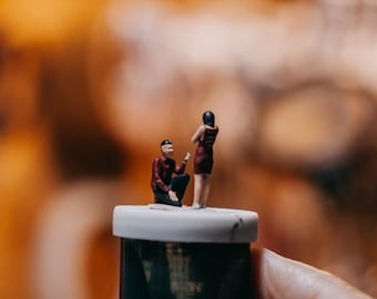Maßstab 1:87 Miniatur Figur Mann Frau vorschlagen | Romantisches Paar für Diorama | Kleine Statue 1:87 HO