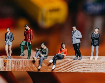 Suburban Boys and Girls | Teenagers | Juvenile | Kids | Hangout Kids | Playing Kids 1:64 Miniature Figure Diorama