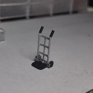 1:64 Two Wheel Trolley | Sack Trolley | Warehouse Trolley Miniature Figure Diorama