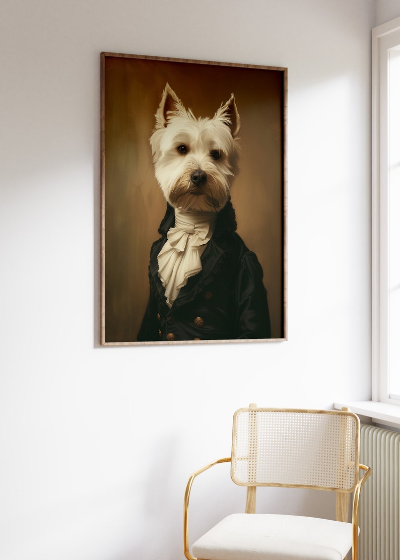 Westie Renaissance Portrait Art Print: Vintage Dog Lover Gift - Etsy