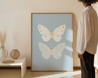 Butterfly Couple Canvas Art Print: Delicate Nature Wall Decor