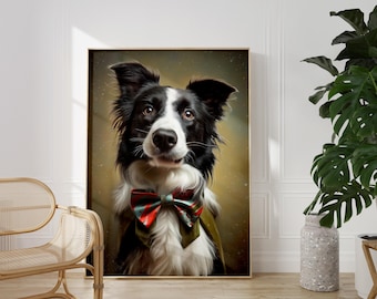 Custom Christmas Pet Portrait | Fine Art Holiday Print