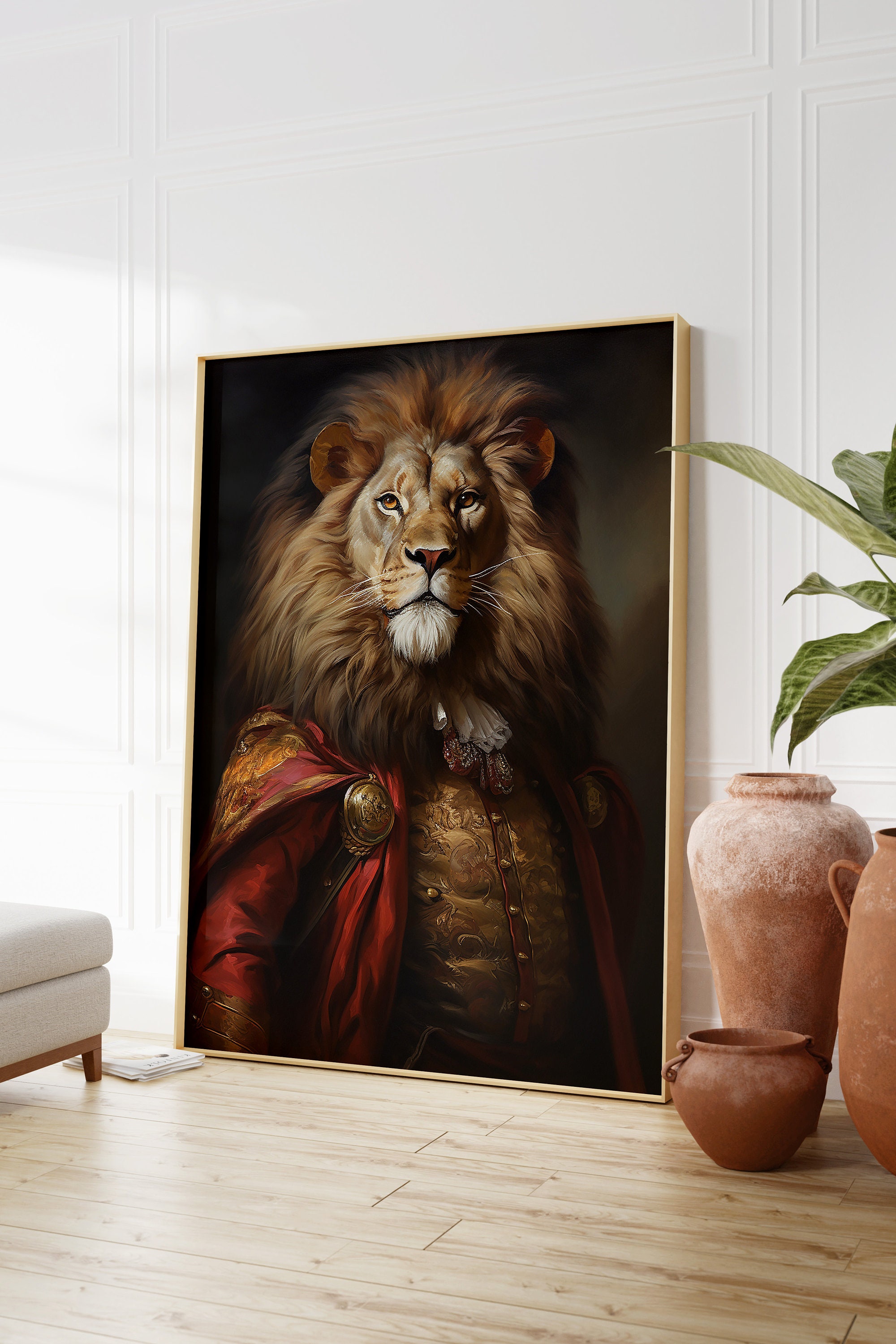 Renaissance Lion Portrait Print: Vintage Animal Wall Art - Etsy