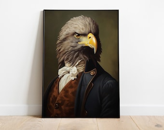 Renaissance Adler Portrait Print: Vintage Tierkopf Poster