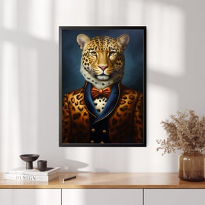 Renaissance Leopard Portrait Print: Animal Head Human Body - Etsy