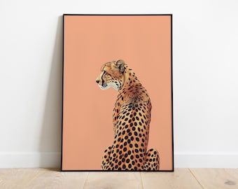 Cheetah Print: Orange Jungle Animal Illustration, Boho Decor