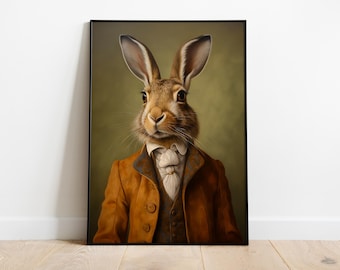 Renaissance Hare Portrait – Fine Art Animal Print