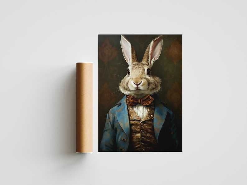 Renaissance Rabbit Portrait Print: Vintage Animal Wall Art - Etsy