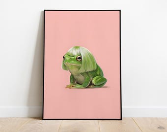 Whimsical Frog Portrait Print | Modern Animal Fine Art