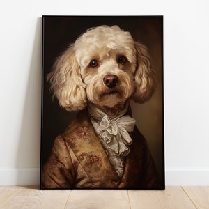 Cockapoo Portrait Druck, Renaissance Cockapoo Ölgemälde, Vintage Cockapoo Poster, Hunde Kunst, Cockapoo Liebhaber Geschenk, Cockapoo Wand Kunst Dekor