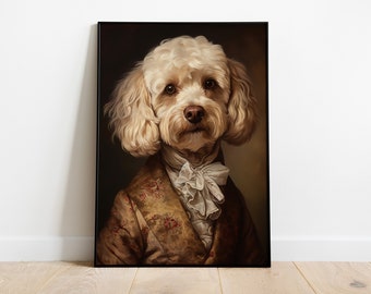 Renaissance Cockapoo Portrait Print: Vintage Dog Art