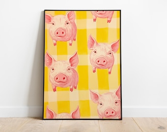 Nursery Print, Cute Pigs Artwork, Girls Bedroom Prints, Pink Nursery Decor, Nursery Wall Decor, Nursery Wall Art, Kids Room Poster
