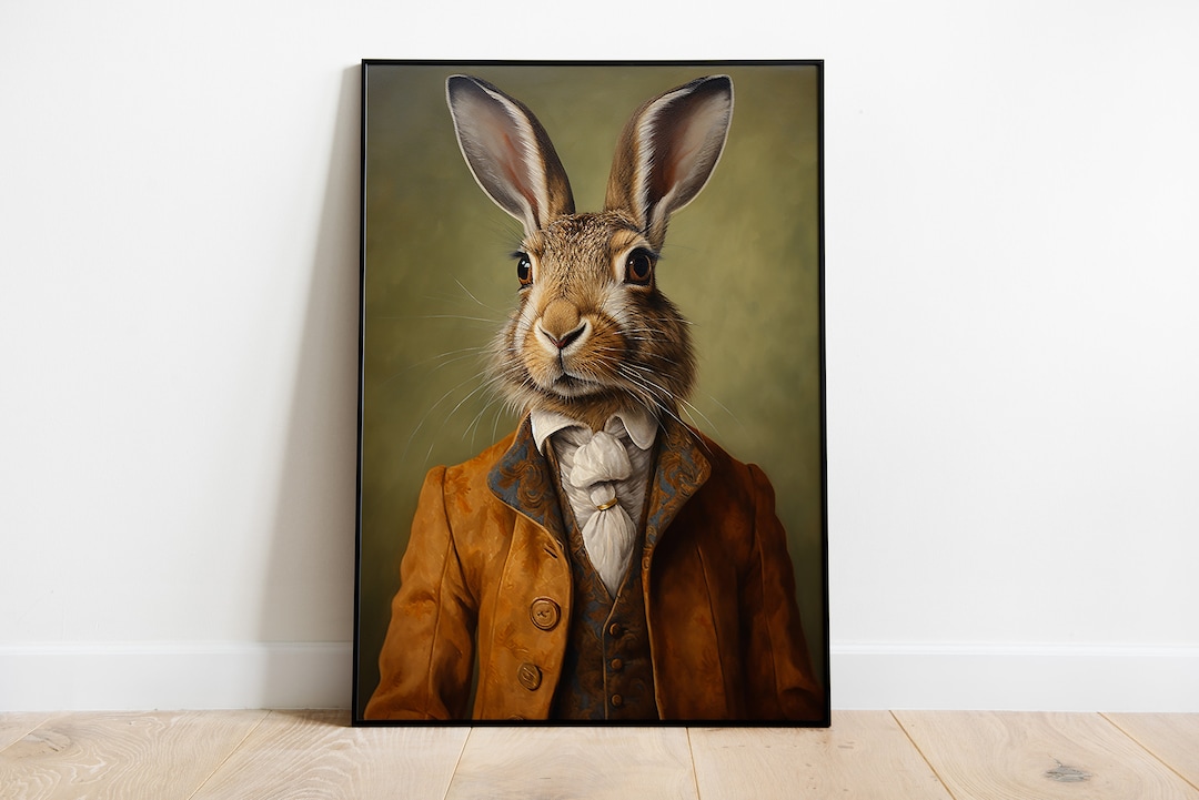 Hase Portrait Druck, Renaissance Hase Ölgemälde, Vintage Hase Kunstwerk