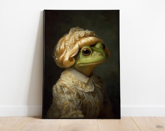 Renaissance Frog Portrait Print