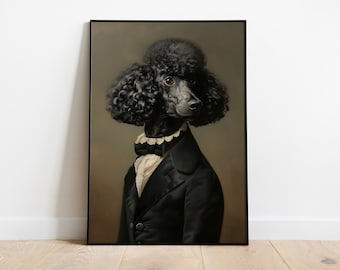 Renaissance Poodle Portrait Print: Vintage Dog Lover Gift