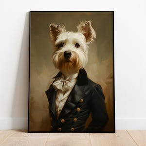 Schnauzer Print, Schnauzer Renaissance Portrait Poster, Vintage Miniature Schnauzer Artwork, Animal Head Human Body, Schnauzer Lovers Gift