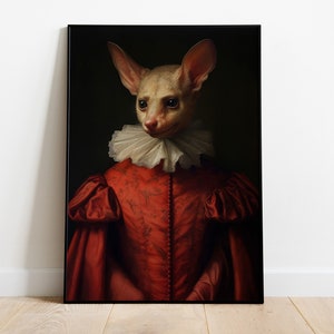 Gothic Bat Print, Bat Portrait Poster, Victorian Vampire Oil Painting, Dark Academia Wall Art, Spooky Bat Illustration, Gothic Bat Decor