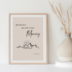 Lamentations 3:23 Psalm Verse Art Print