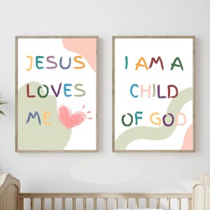Christliche Kinderzimmer Wandkunst | 2er Set Bibelvers Kinderzimmer