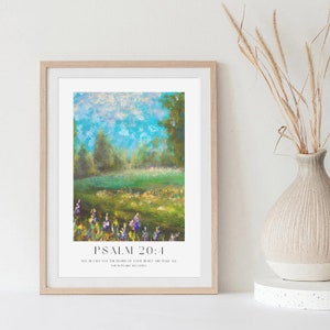 Psalm 20:4 | Modern Christian Gift Set | Vintage Oil Painting