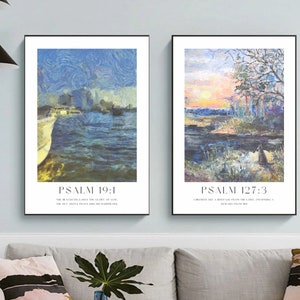Psalm 127 and Psalm 19 | Set of 2 Bible Verses Print | Christian Gift