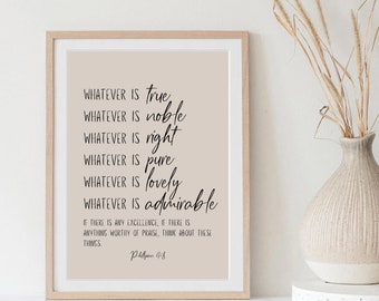 Philippians 4:8 Wall Art