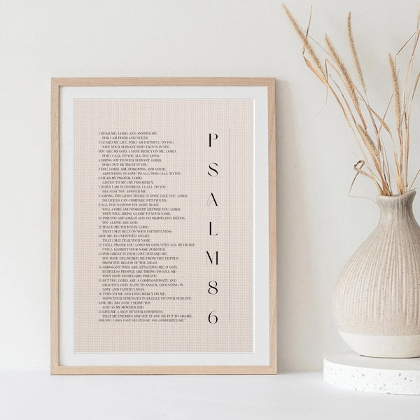 Psalm 86 Bible Print