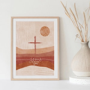 Modern Christian Art | Jesus loves you | Cross for Jesus