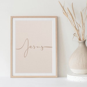 Jesus Handwriting Print | Modern Christian Art