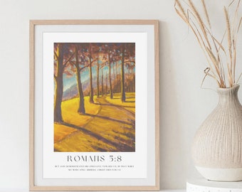 Romans 5:8 Bible Oil Painting