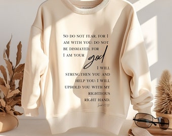 Maglione Isaia 41:10 - vestito da chiesa cristiana - vestito carino per coppie abbinate - felpa con cappuccio unisex