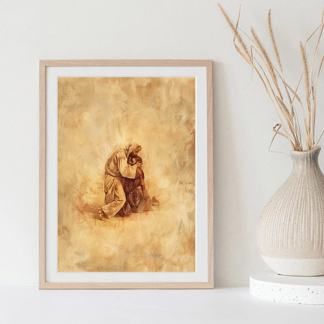 the-good-samaritan-minimalist-beige-digital-print-for-modern