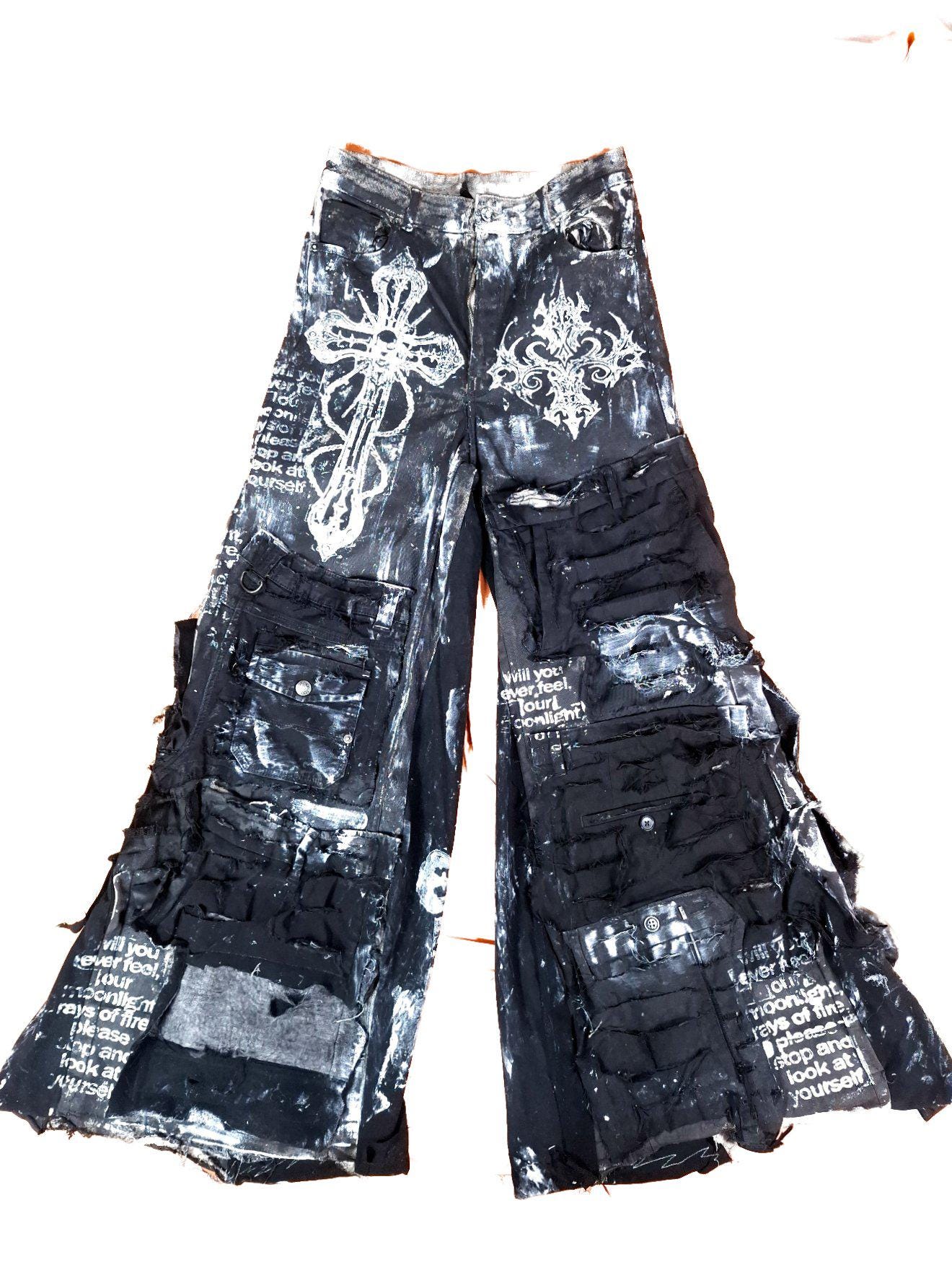 GOAR strapped oil pants フレアデニム opium strapped oil pants
