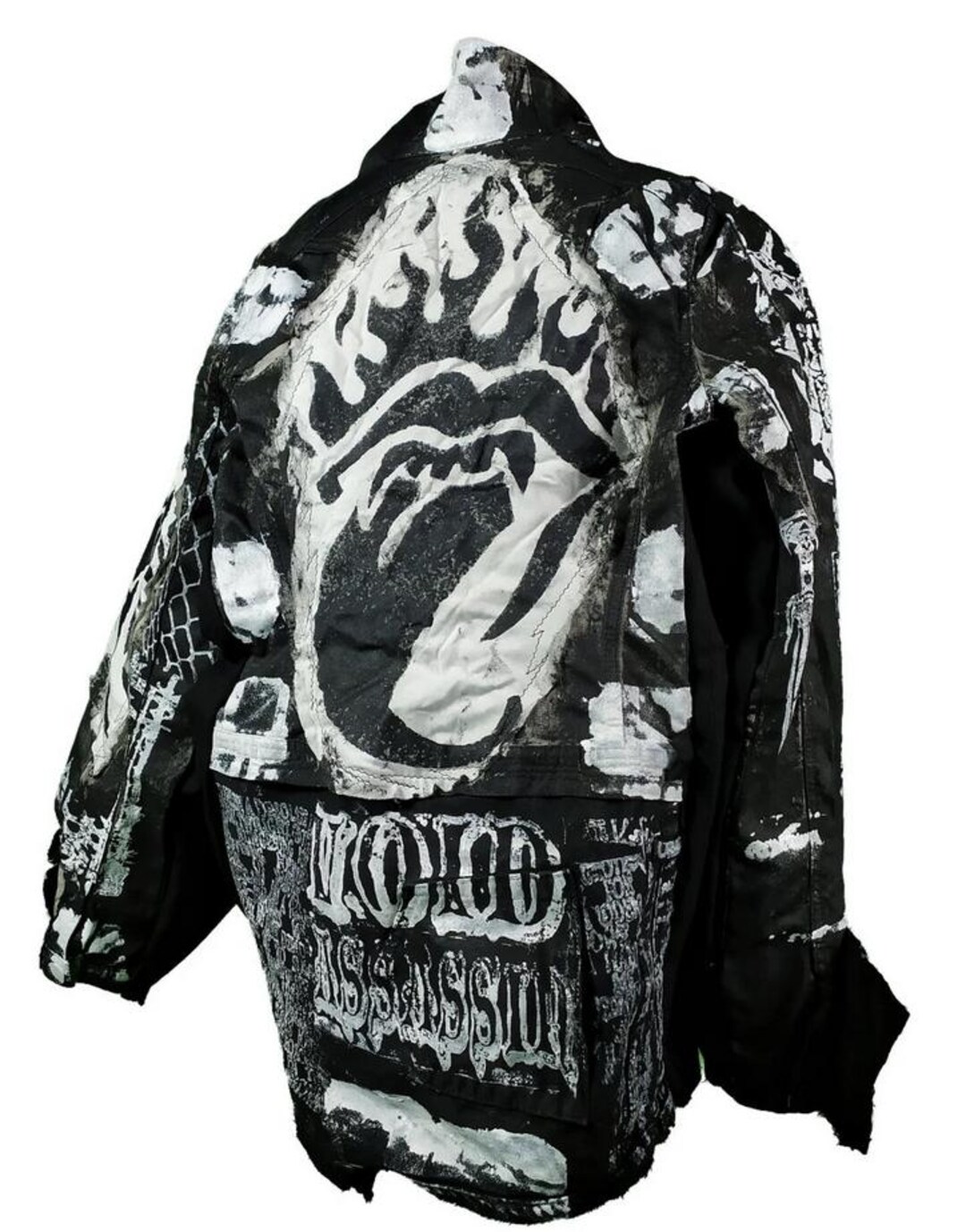 ミュージシャン TRIPLE AXE 15 MANIAX WORK STYLE JACKET The Jasperz Punk Rave Poison Black & Maroon Jacket Mens Faux