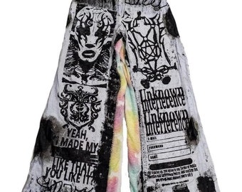 Y2K Baggy Black Opium Pocket Jeans Gothic Pants Oversized