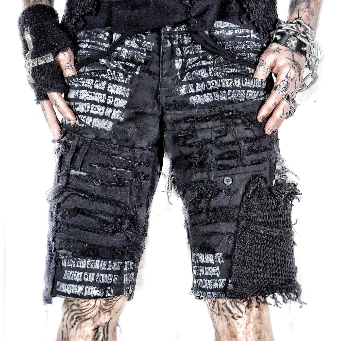 Handmade Custom Loose Straight Shorts Jorts Punk Goth Rock Rave