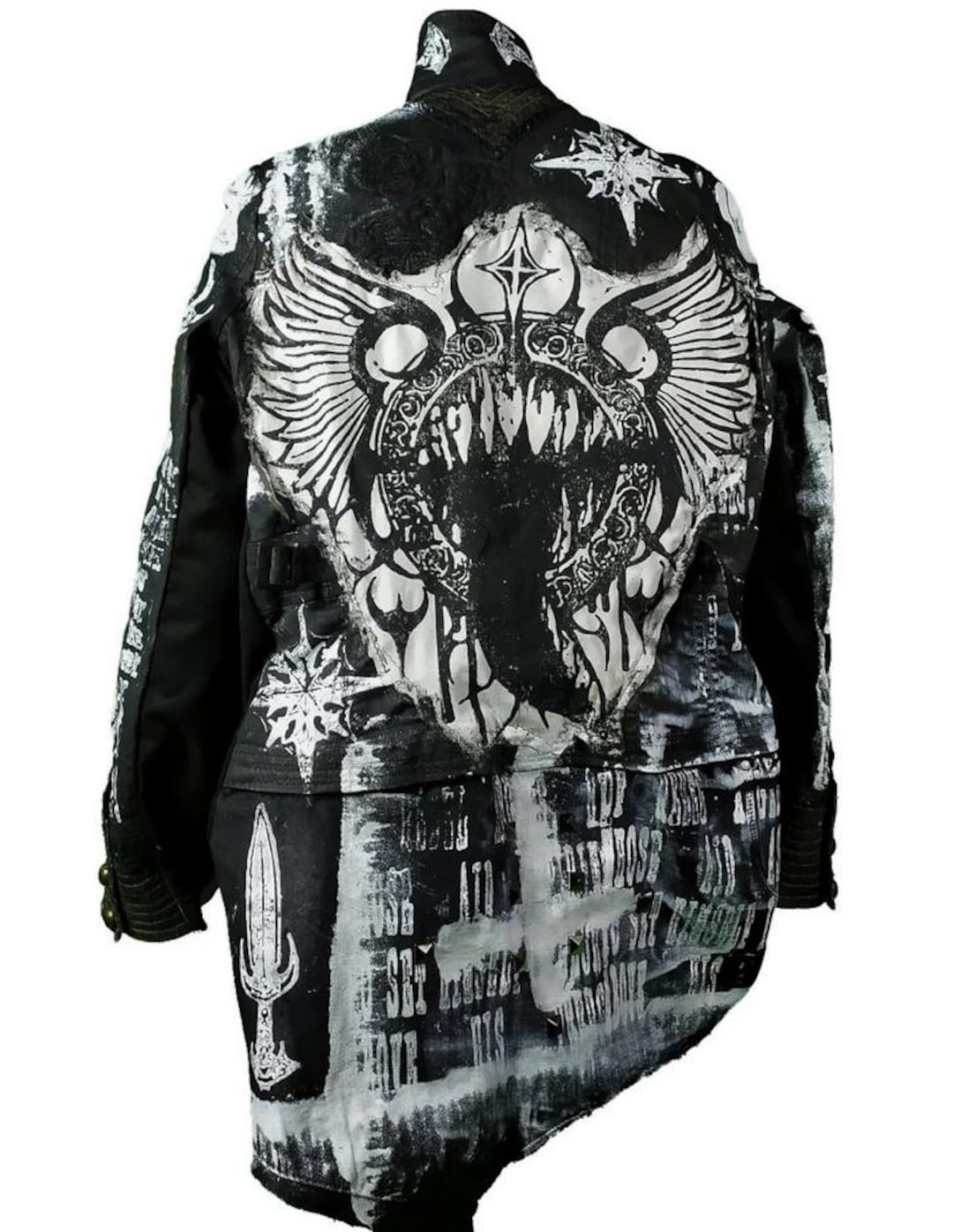 M-L Unique Handmade Blazer Custom Tribal Punk Goth Fantasy Emo Metal ...