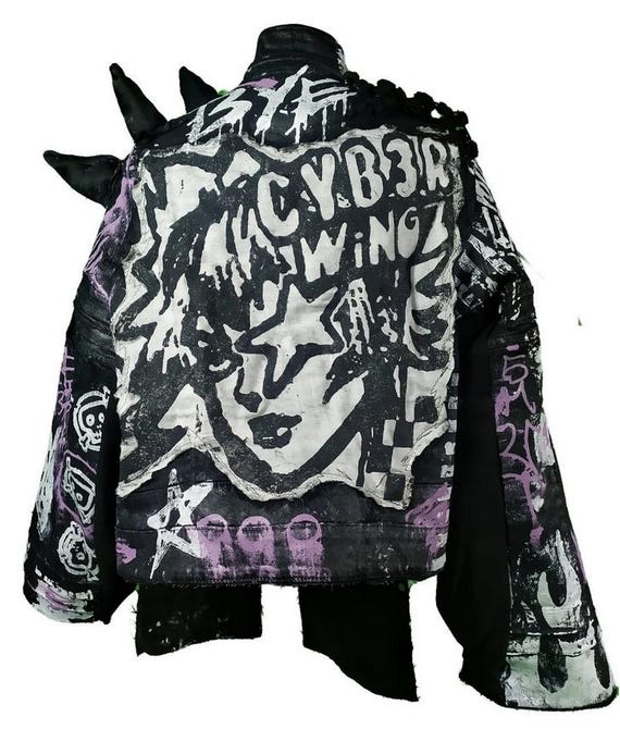 XL Unique Handmade Emo Y2k Custom Punk Goth Fantasy Fire