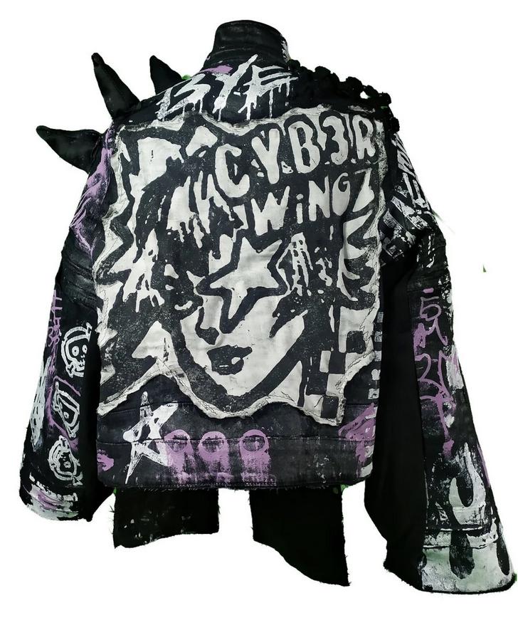 え*の様 1990s Y2K Millitary Design GimmickC Miami Ink Shirt Men's XS All Over Print Y2K Biker Grunge