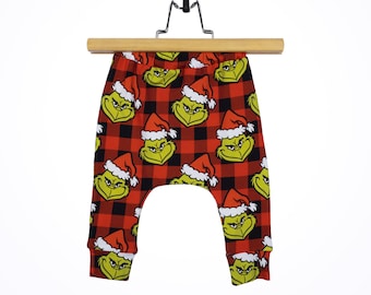 Christmas Thief Leggings: Holiday Green Monster Kids Outfit