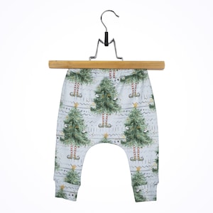 Weihnachtsbaum-Druck-Baby-Leggings: Baumwollmischungs-Feiertags-Outfit